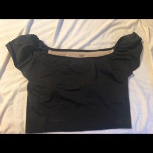 Kortni Jean Black Ruffled Around Top